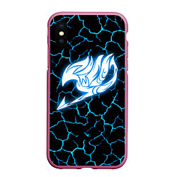 Чехол iPhone XS Max матовый FAIRY TAIL, цвет: 3D-малиновый