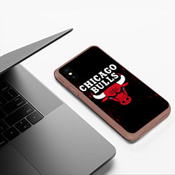 Чехол iPhone XS Max матовый CHICAGO BULLS, цвет: 3D-коричневый — фото 2