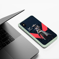 Чехол iPhone XS Max матовый CYPHER VALORANT, цвет: 3D-салатовый — фото 2