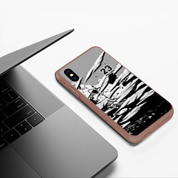 Чехол iPhone XS Max матовый Michael Jordan 23, цвет: 3D-коричневый — фото 2