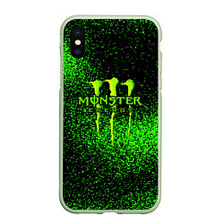 Чехол iPhone XS Max матовый MONSTER ENERGY, цвет: 3D-салатовый