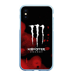 Чехол iPhone XS Max матовый MONSTER ENERGY, цвет: 3D-голубой