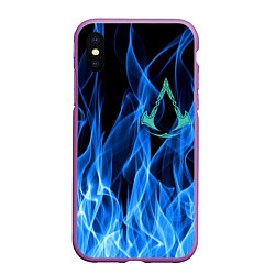 Чехол iPhone XS Max матовый ASSASSINS CREED VALHALLA, цвет: 3D-фиолетовый