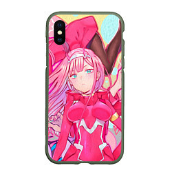 Чехол iPhone XS Max матовый DARLING IN THE FRANXX, цвет: 3D-темно-зеленый