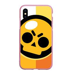 Чехол iPhone XS Max матовый BRAWL STARS, цвет: 3D-розовый