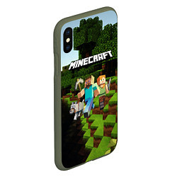 Чехол iPhone XS Max матовый Minecraft, цвет: 3D-темно-зеленый — фото 2