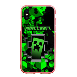 Чехол iPhone XS Max матовый Minecraft, цвет: 3D-баблгам