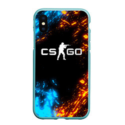 Чехол iPhone XS Max матовый CS GO, цвет: 3D-мятный