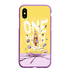 Чехол iPhone XS Max матовый One Punch Man, цвет: 3D-фиолетовый