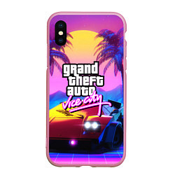 Чехол iPhone XS Max матовый GTA 2020, цвет: 3D-розовый