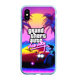 Чехол iPhone XS Max матовый GTA 2020, цвет: 3D-голубой