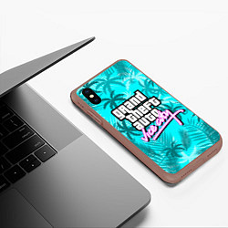 Чехол iPhone XS Max матовый GTA VICE CITY, цвет: 3D-коричневый — фото 2