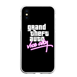 Чехол iPhone XS Max матовый GTA VICE CITY, цвет: 3D-белый
