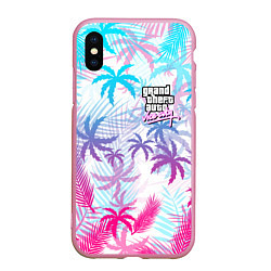 Чехол iPhone XS Max матовый GTA VICE CITY, цвет: 3D-розовый