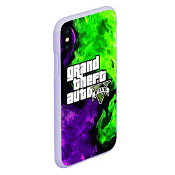 Чехол iPhone XS Max матовый GTA 5, цвет: 3D-светло-сиреневый — фото 2