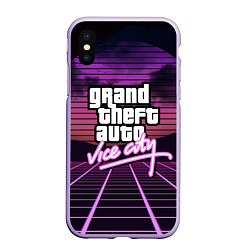 Чехол iPhone XS Max матовый GTA VICE CITY, цвет: 3D-светло-сиреневый