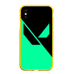 Чехол iPhone XS Max матовый VALORANT, цвет: 3D-желтый