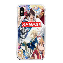 Чехол iPhone XS Max матовый SENPAI, цвет: 3D-белый