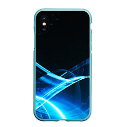 Чехол iPhone XS Max матовый DIGITAL BLUE, цвет: 3D-мятный