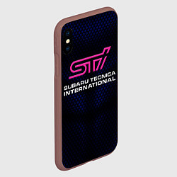 Чехол iPhone XS Max матовый SUBARU STI Z, цвет: 3D-коричневый — фото 2