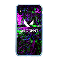 Чехол iPhone XS Max матовый VALORANT GAME, цвет: 3D-голубой