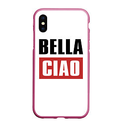 Чехол iPhone XS Max матовый Bella Ciao, цвет: 3D-малиновый