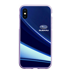 Чехол iPhone XS Max матовый SUBARU, цвет: 3D-светло-сиреневый