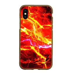 Чехол iPhone XS Max матовый УДАРЫ МОЛНИИ, цвет: 3D-коричневый