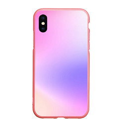 Чехол iPhone XS Max матовый Светлый градиент розовый мода, цвет: 3D-баблгам