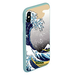 Чехол iPhone XS Max матовый The great wave off kanagawa, цвет: 3D-мятный — фото 2