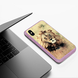 Чехол iPhone XS Max матовый Lion King, цвет: 3D-сиреневый — фото 2