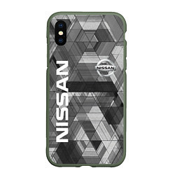 Чехол iPhone XS Max матовый NISSAN, цвет: 3D-темно-зеленый