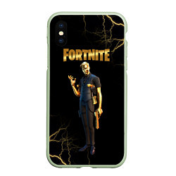 Чехол iPhone XS Max матовый Gold Midas Fortnite 2, цвет: 3D-салатовый
