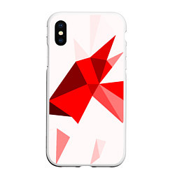 Чехол iPhone XS Max матовый GEOMETRY RED, цвет: 3D-белый