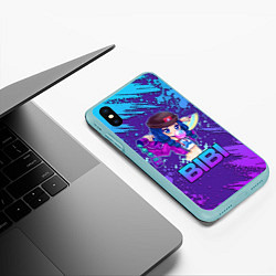Чехол iPhone XS Max матовый Brawl Stars BIBI, цвет: 3D-мятный — фото 2