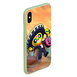 Чехол iPhone XS Max матовый Brawl Stars Poco, цвет: 3D-салатовый — фото 2