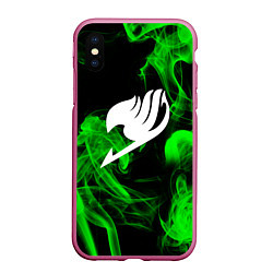 Чехол iPhone XS Max матовый Fairy Tail, цвет: 3D-малиновый