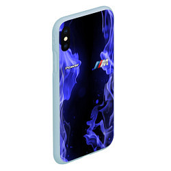 Чехол iPhone XS Max матовый BMW FIRE, цвет: 3D-голубой — фото 2