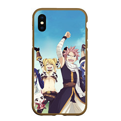 Чехол iPhone XS Max матовый FAIRY TAIL ХВОСТ ФЕИ, цвет: 3D-коричневый