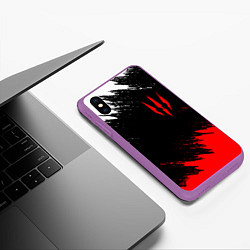 Чехол iPhone XS Max матовый ВЕДЬМАК 3 ГЕРАЛЬТ КОГОТЬ, цвет: 3D-фиолетовый — фото 2
