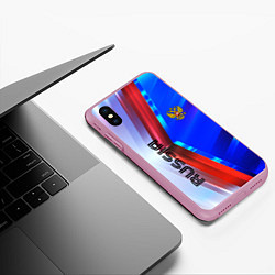 Чехол iPhone XS Max матовый RUSSIA SPORT, цвет: 3D-розовый — фото 2