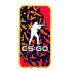 Чехол iPhone XS Max матовый CS GO КС ГО, цвет: 3D-желтый