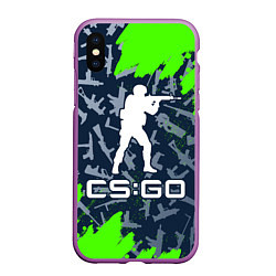 Чехол iPhone XS Max матовый CS GO КС ГО, цвет: 3D-фиолетовый