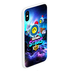 Чехол iPhone XS Max матовый BRAWL STARS NANI SPACE NEON, цвет: 3D-белый — фото 2