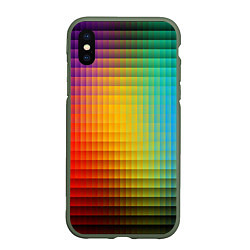 Чехол iPhone XS Max матовый Радужный градиент, цвет: 3D-темно-зеленый