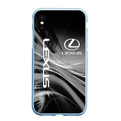 Чехол iPhone XS Max матовый LEXUS, цвет: 3D-голубой