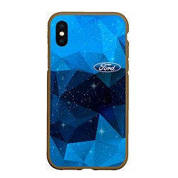 Чехол iPhone XS Max матовый FORD, цвет: 3D-коричневый