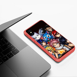 Чехол iPhone XS Max матовый FAIRY TAIL ХВОСТ ФЕИ, цвет: 3D-красный — фото 2