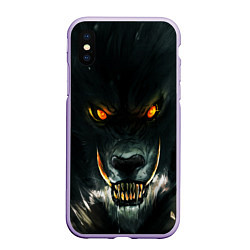 Чехол iPhone XS Max матовый ДИКИЙ ВОЛК D, цвет: 3D-светло-сиреневый