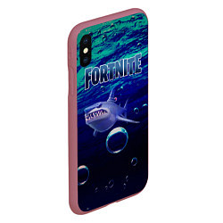 Чехол iPhone XS Max матовый Loot Shark Fortnite, цвет: 3D-малиновый — фото 2